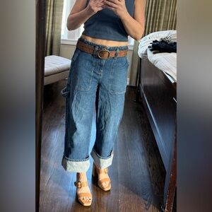 We The Free Blue Flare Wide Leg Jeans